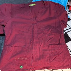 Maroon Scrub Top